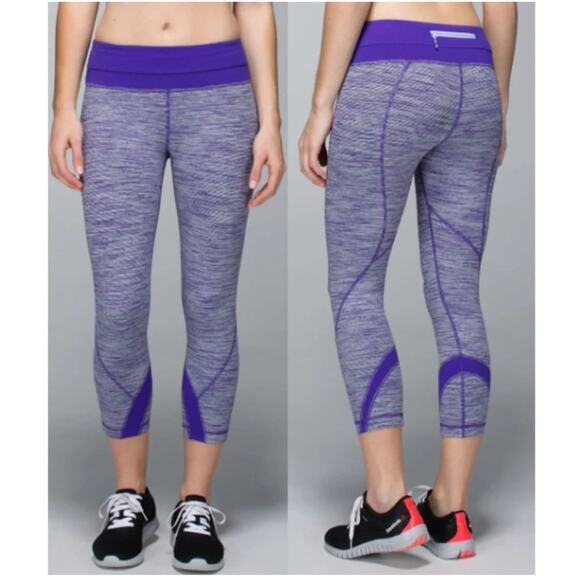 Lululemon women inspire crop II block-it purple leggings size 4 - Picture 1 of 10